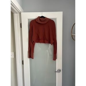 Free People Cowl Neck Cropped Sweater